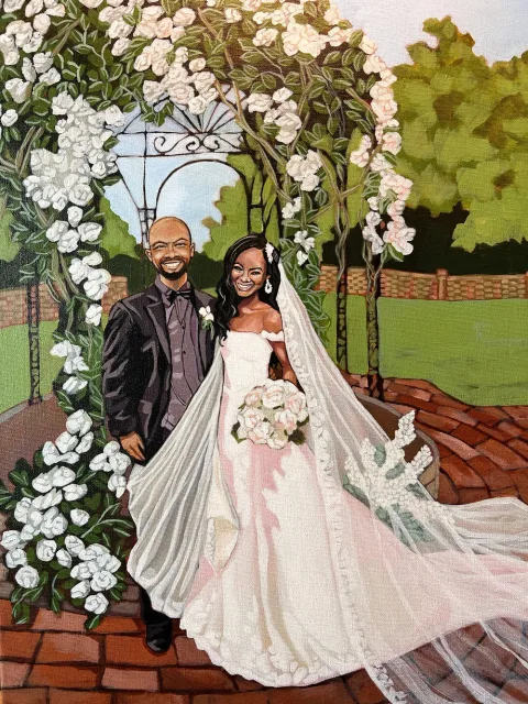 Finished wedding canvas art